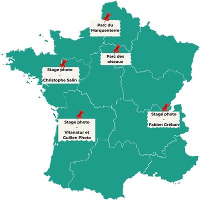 carte france stage photo animalier